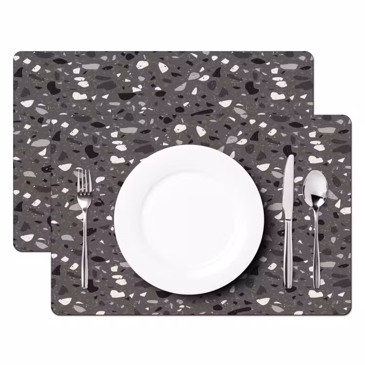 Terrazzo - Patroon - Grijs Placemat vinyl groot 368 -zzsfeer2_Kitchenyeah-website