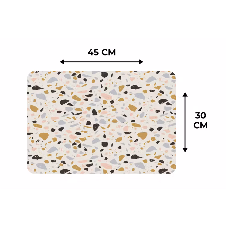 Terrazzo - Patroon - Neutraal - Zacht - Multi Placemat vinyl groot 368 -specs