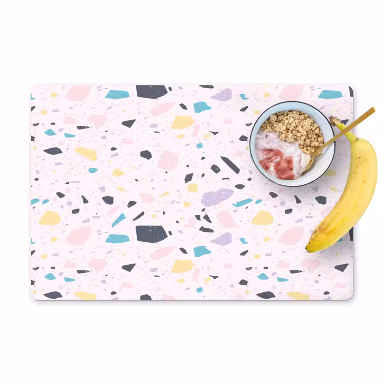 Terrazzo - Patroon - Zacht - Snoep Placemat vinyl groot 368 -zzzproduct_Kitchenyeah-website