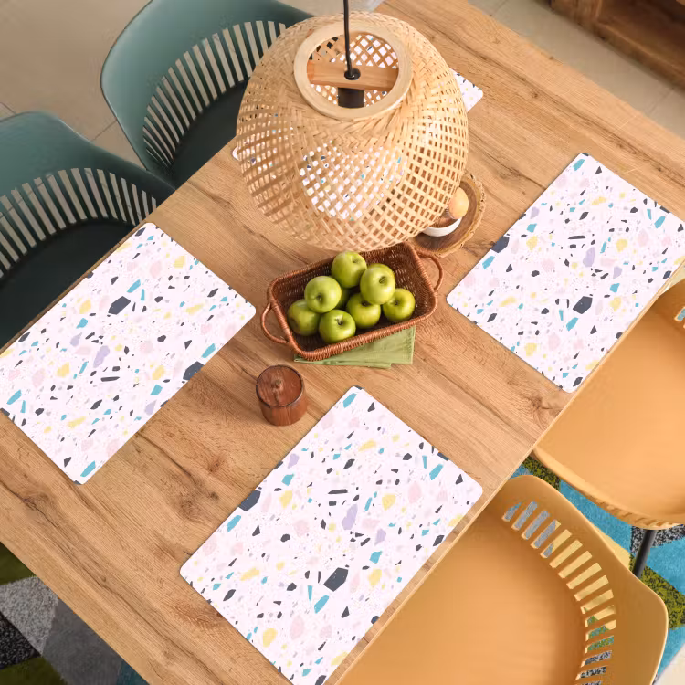 Terrazzo - Patroon - Zacht - Snoep Placemat vinyl groot 368 -zzsfeer5_Kitchenyeah-website