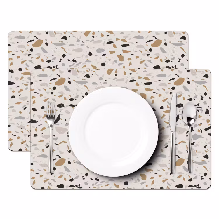 Terrazzo - Patroon - Staal Placemat vinyl groot 368 -zzsfeer2_Kitchenyeah-website