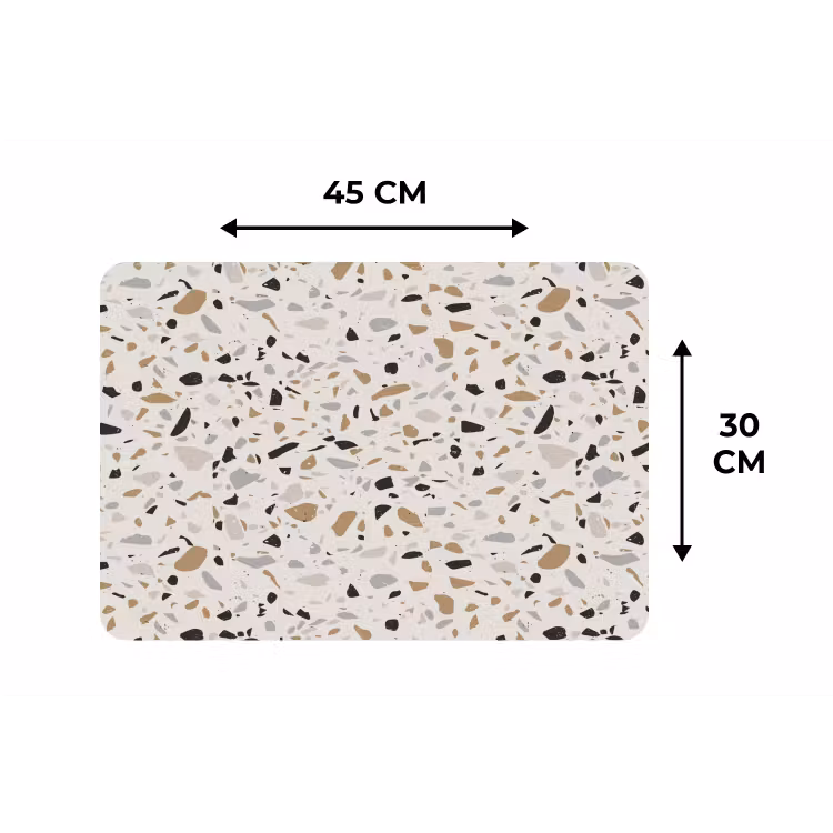 Terrazzo - Patroon - Staal Placemat vinyl groot 368 -specs