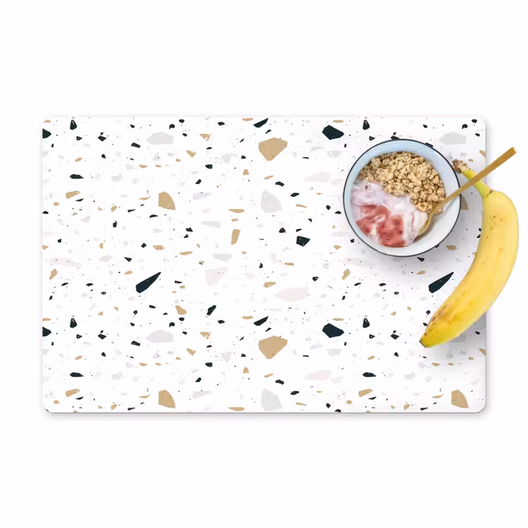 Terrazzo - Patroon - Wit - Neutraal Placemat vinyl groot 368 -zzzproduct_Kitchenyeah-website