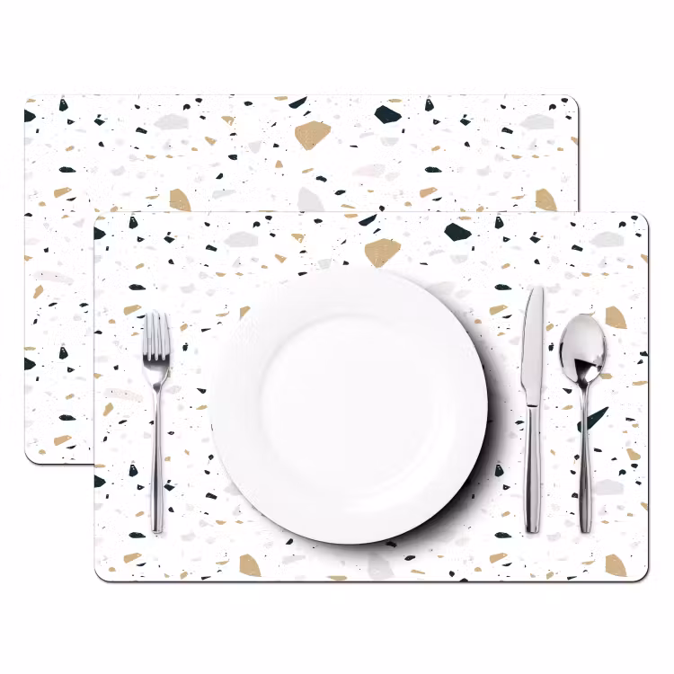 Terrazzo - Patroon - Wit - Neutraal Placemat vinyl groot 368 -zzsfeer2_Kitchenyeah-website