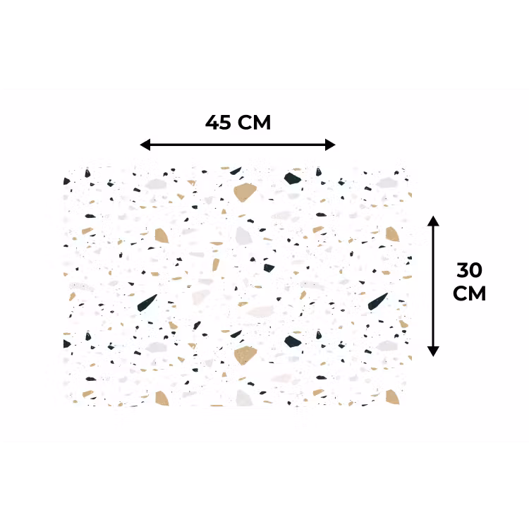 Terrazzo - Patroon - Wit - Neutraal Placemat vinyl groot 368 -specs