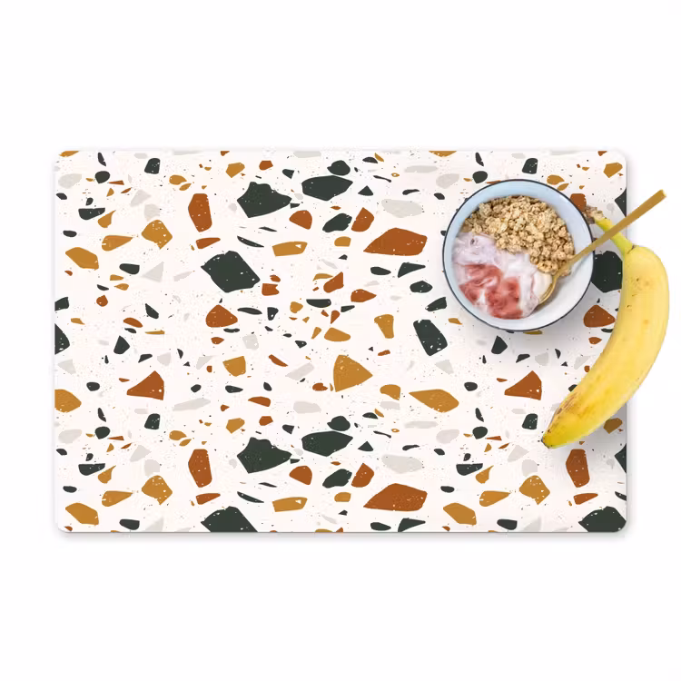 Terrazzo - Patroon - Wit - Terra Placemat vinyl groot 368 -zzzproduct_Kitchenyeah-website