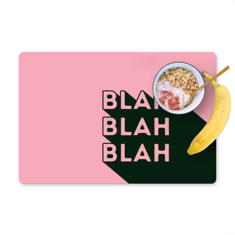 Tekst - Grafisch - Groen - Schaduw Placemat vinyl groot -zzzproduct_Kitchenyeah-website