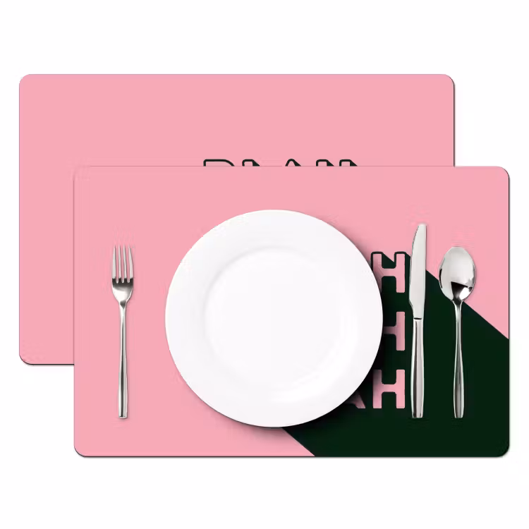 Tekst - Grafisch - Groen - Schaduw Placemat vinyl groot -zzsfeer2_Kitchenyeah-website
