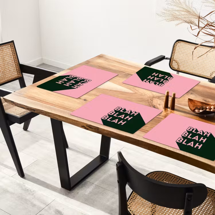 Tekst - Grafisch - Groen - Schaduw Placemat vinyl groot -zzsfeer4_Kitchenyeah-website