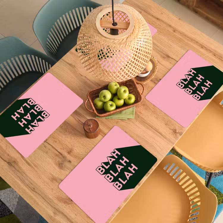 Tekst - Grafisch - Groen - Schaduw Placemat vinyl groot -zzsfeer5_Kitchenyeah-website
