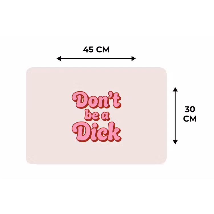 Tekst - Boodschap - Roze Placemat vinyl groot -specs