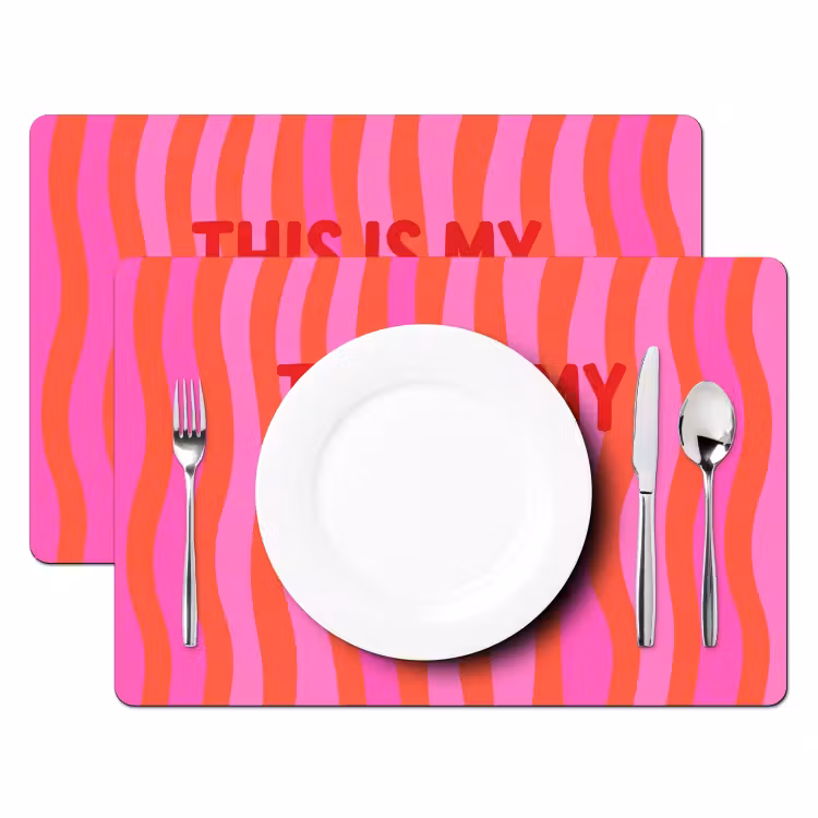 Tekst - Modern - Kleurrijk Placemat vinyl groot -zzsfeer2_Kitchenyeah-website