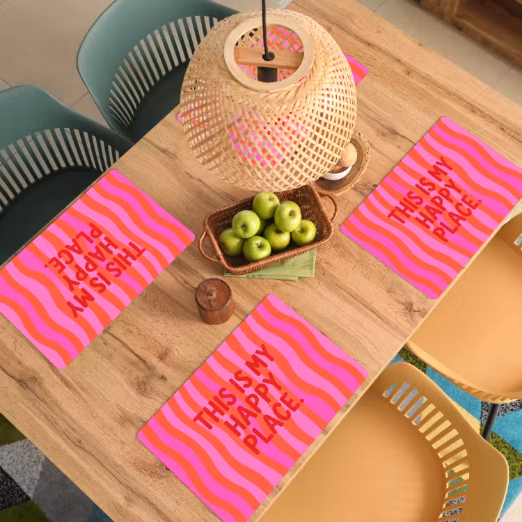 Tekst - Modern - Kleurrijk Placemat vinyl groot -zzsfeer5_Kitchenyeah-website