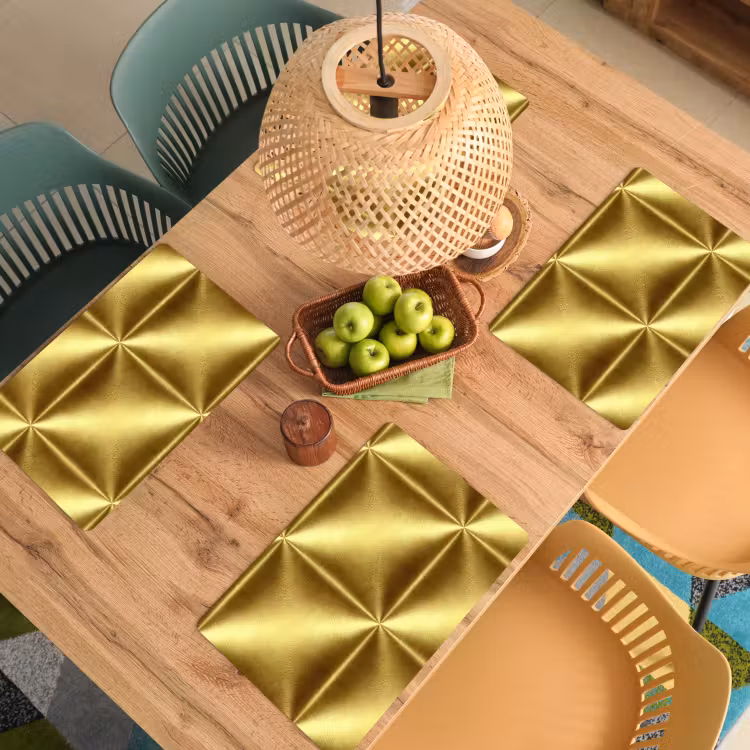 Textuur - Geborsteld Goud - Industrieel - Metallic Placemat vinyl groot 368 -zzsfeer5_Kitchenyeah-website