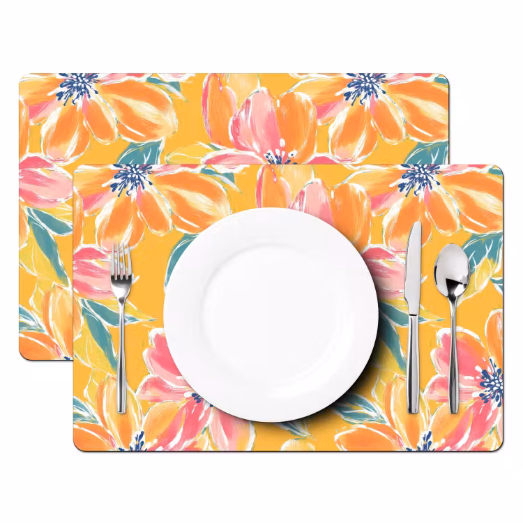 Textuur - Bloemen - Kleurrijk Placemat vinyl groot 368 -zzsfeer2_Kitchenyeah-website