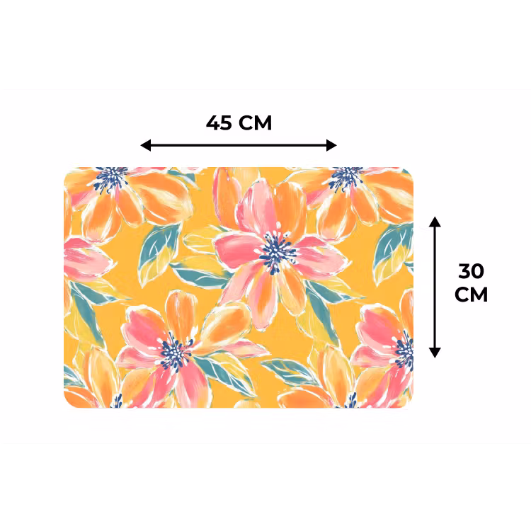 Textuur - Bloemen - Kleurrijk Placemat vinyl groot 368 -specs