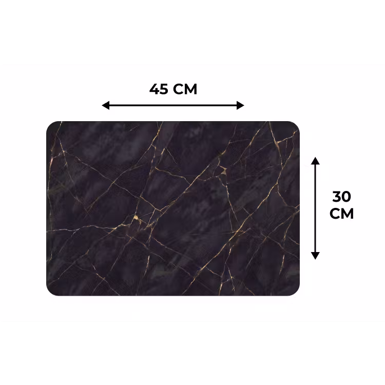 Textuur - Gouden lijnen - Abstract - Modern - Zwart Placemat vinyl groot -specs