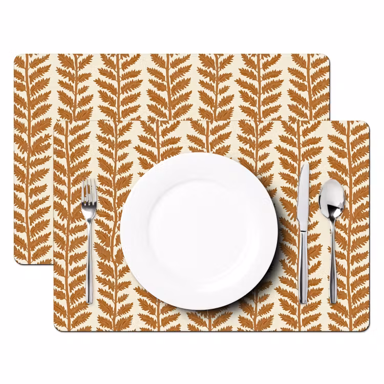 Textuur - Bladeren - Oker Placemat vinyl groot 368 -zzsfeer2_Kitchenyeah-website