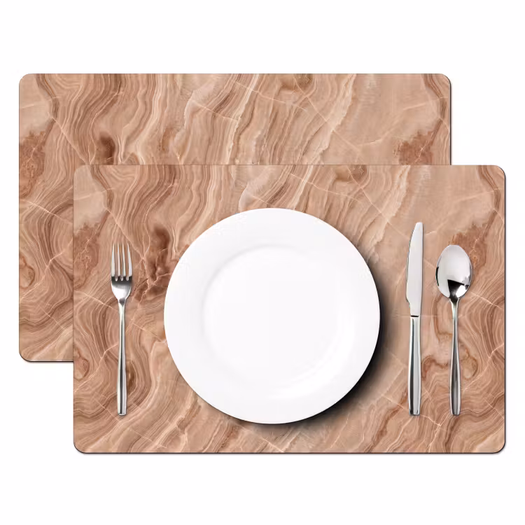 Textuur - Golvend - Abstract - Warm - Bruin Placemat vinyl groot -zzsfeer2_Kitchenyeah-website
