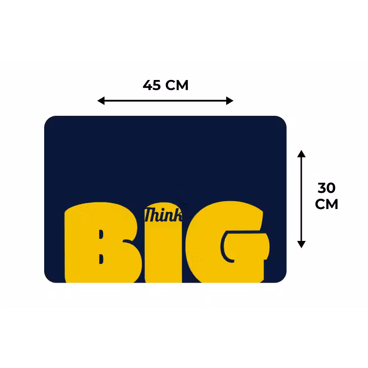 Think big - Blauw - Geel Placemat vinyl groot -specs