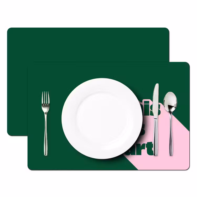 This is art - Schaduw - Roze Placemat vinyl groot -zzsfeer2_Kitchenyeah-website