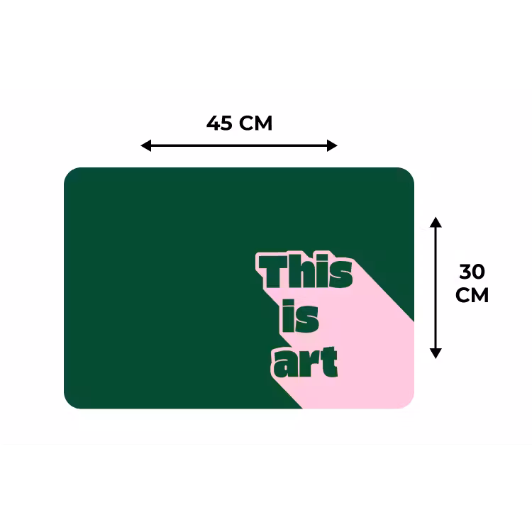 This is art - Schaduw - Roze Placemat vinyl groot -specs