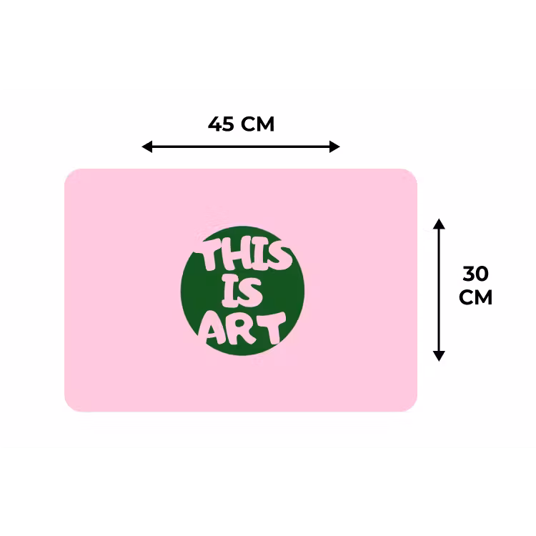 This is art - Tekst - Cirkel - Groen Placemat vinyl groot -specs