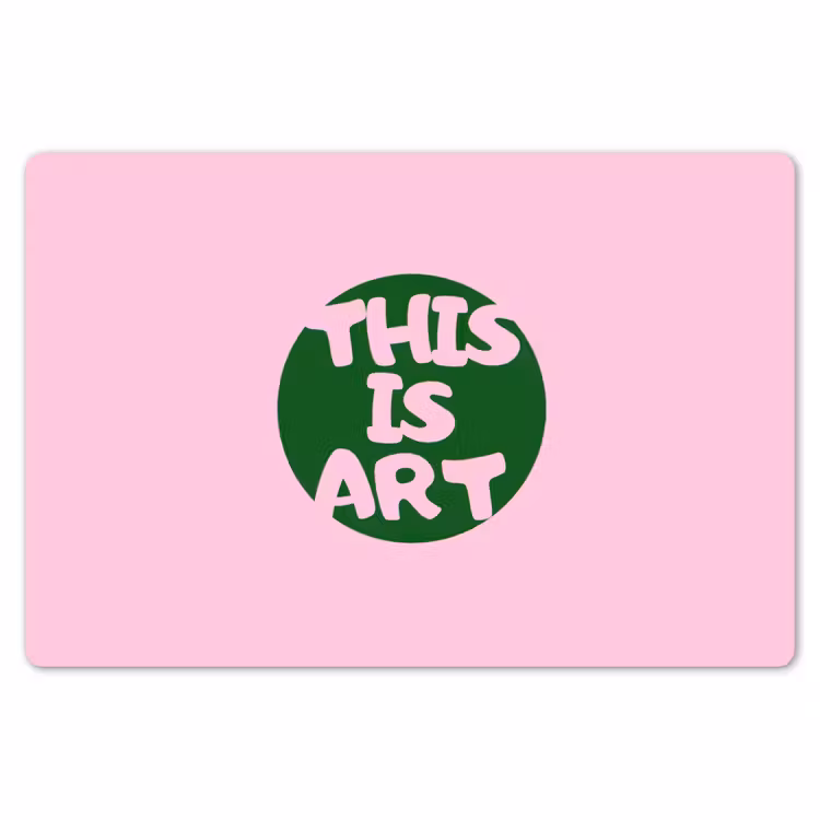 This is art - Tekst - Cirkel - Groen Placemat vinyl groot -zzsfeer1_Kitchenyeah-website