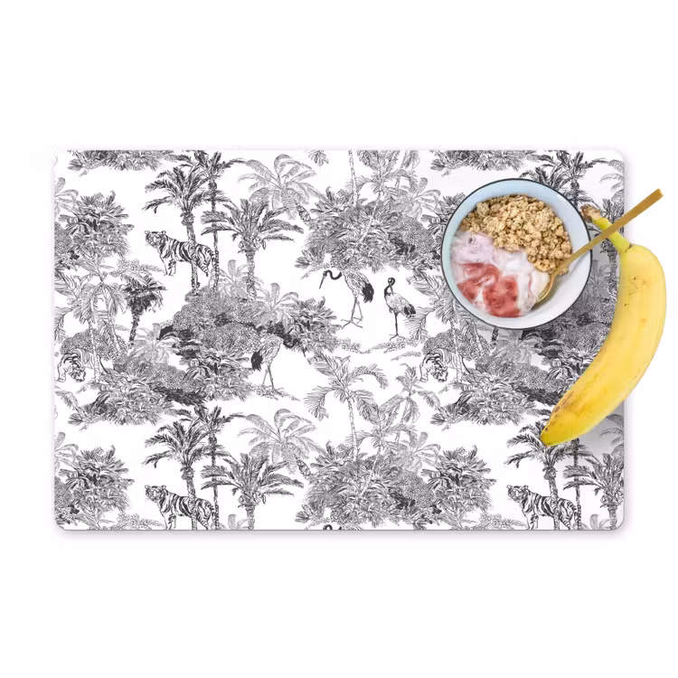 Tijger - Jungle - Patroon - Grijs Placemat vinyl groot 368 -zzzproduct_Kitchenyeah-website