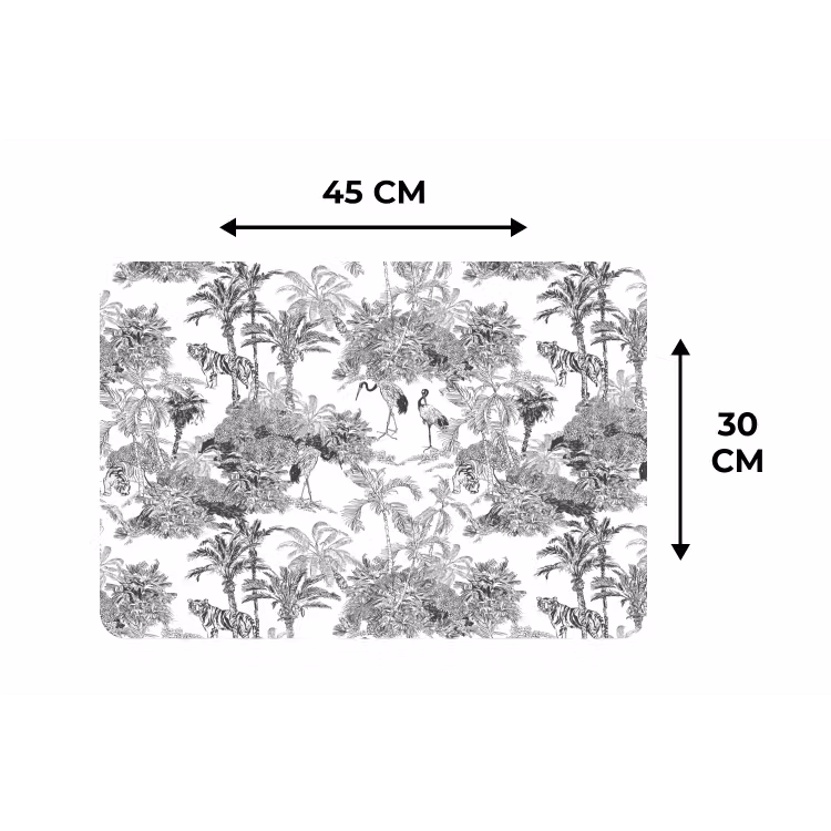 Tijger - Jungle - Patroon - Grijs Placemat vinyl groot 368 -specs