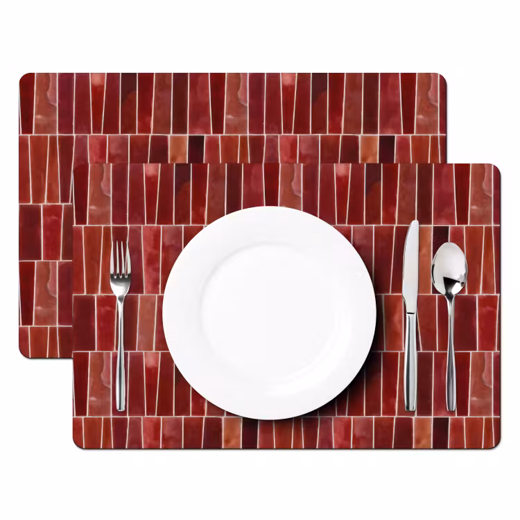 Tegels - Modern - Structuur - Dieprood Placemat vinyl groot 368 -zzsfeer2_Kitchenyeah-website