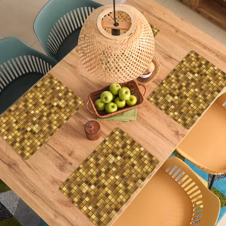 Tegels - Mozaïek - Luxe - Warm Goud Placemat vinyl groot 368 -zzsfeer5_Kitchenyeah-website