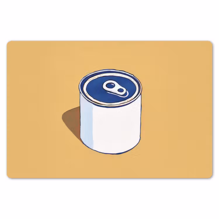 Blikje - Minimalistisch - Blauw - Illustratie Placemat vinyl groot -zzsfeer1_Kitchenyeah-website