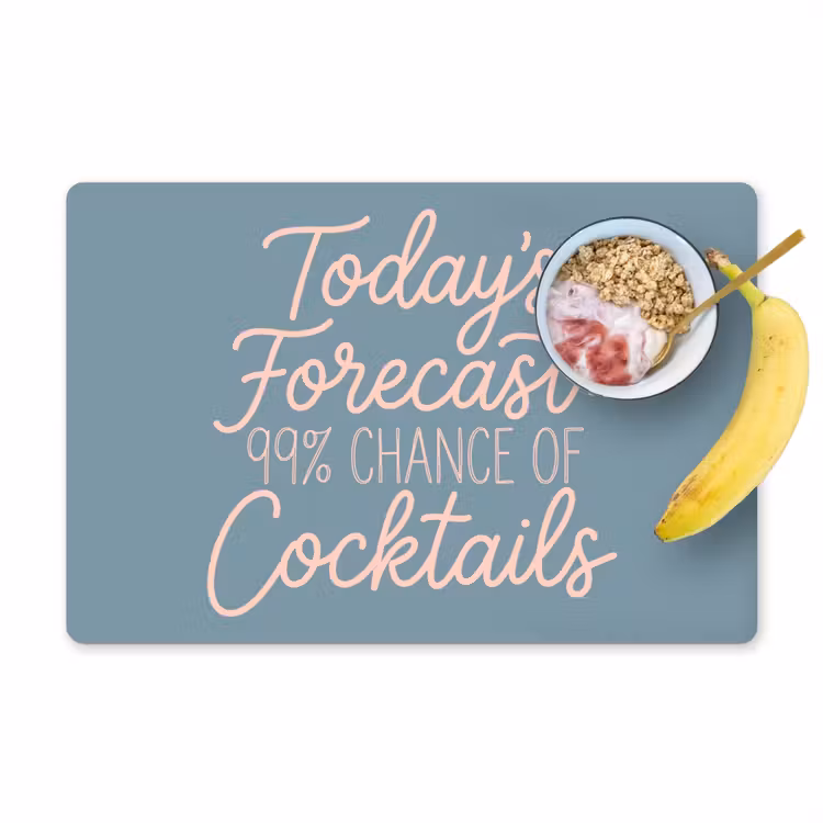 Today's Forecast - Cocktails - Blauw Placemat vinyl groot -zzzproduct_Kitchenyeah-website