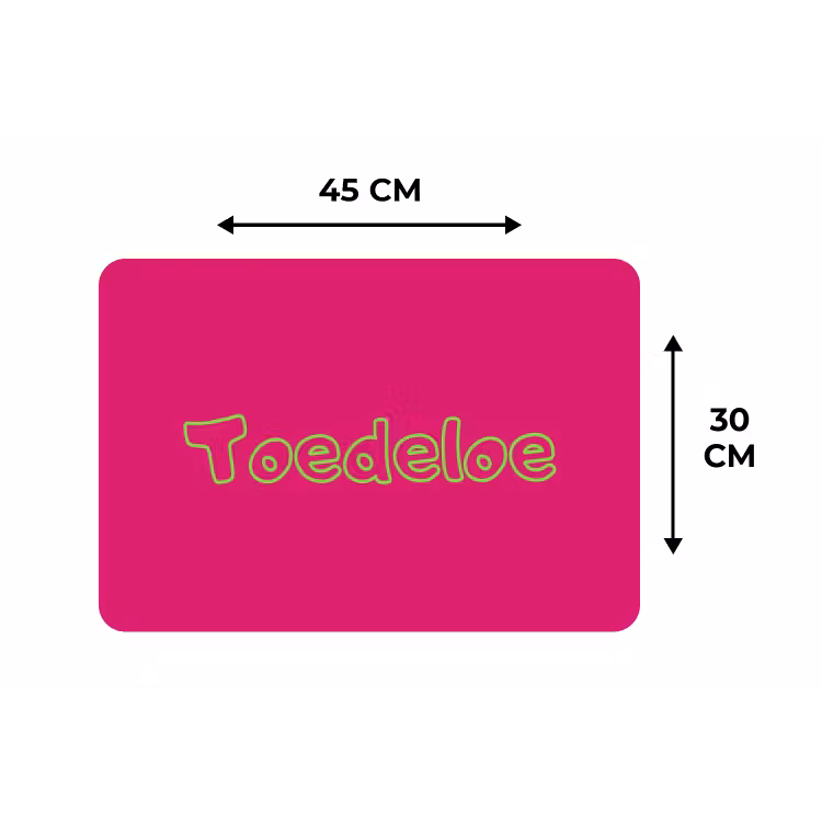 Toedeloe - Groen - Roze Placemat vinyl groot -specs