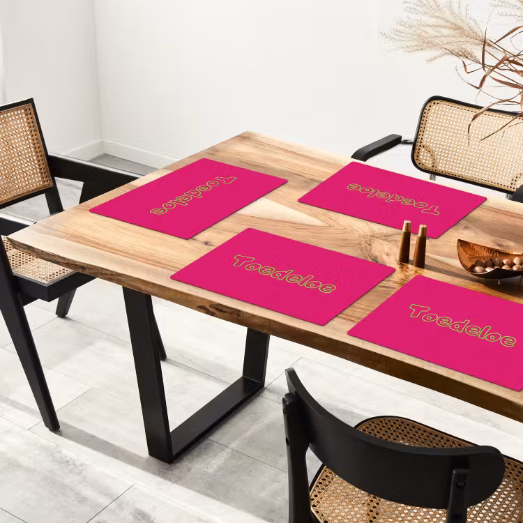 Toedeloe - Groen - Roze Placemat vinyl groot -zzsfeer4_Kitchenyeah-website