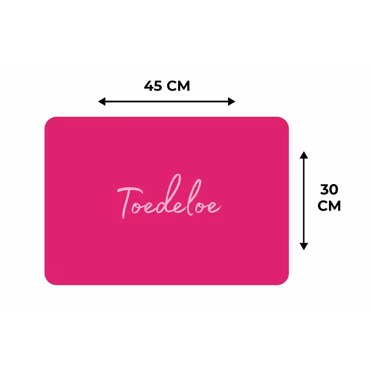 Toedeloe - Roze Placemat vinyl groot -specs