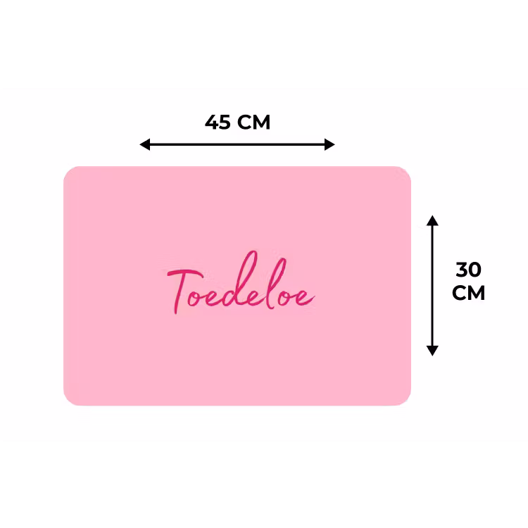 Toedeloe - Roze - Minimalistisch Placemat vinyl groot -specs