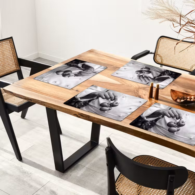 Tomaten - Chef - Zwart - Wit Placemat vinyl groot -zzsfeer4_Kitchenyeah-website