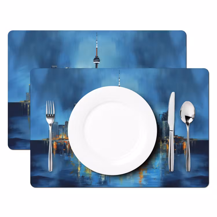 Skyline Toronto - Water - Stadslichten - Toren Placemat vinyl groot -zzsfeer2_Kitchenyeah-website