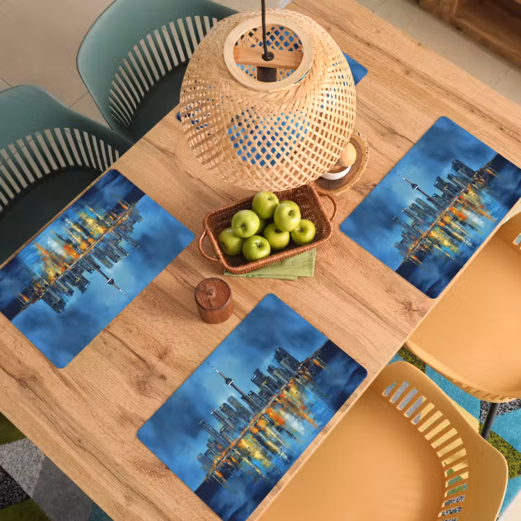 Skyline Toronto - Water - Stadslichten - Toren Placemat vinyl groot -zzsfeer5_Kitchenyeah-website