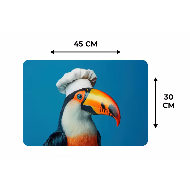 Toekan - Papegaai - Vogel - Koksmuts Placemat vinyl groot -specs