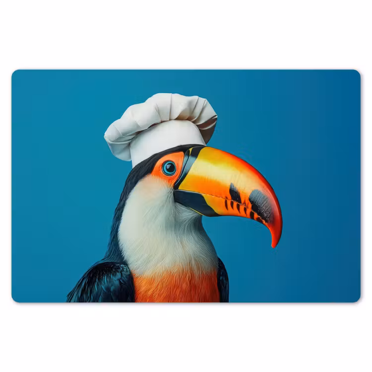 Toekan - Papegaai - Vogel - Koksmuts Placemat vinyl groot -zzsfeer1_Kitchenyeah-website