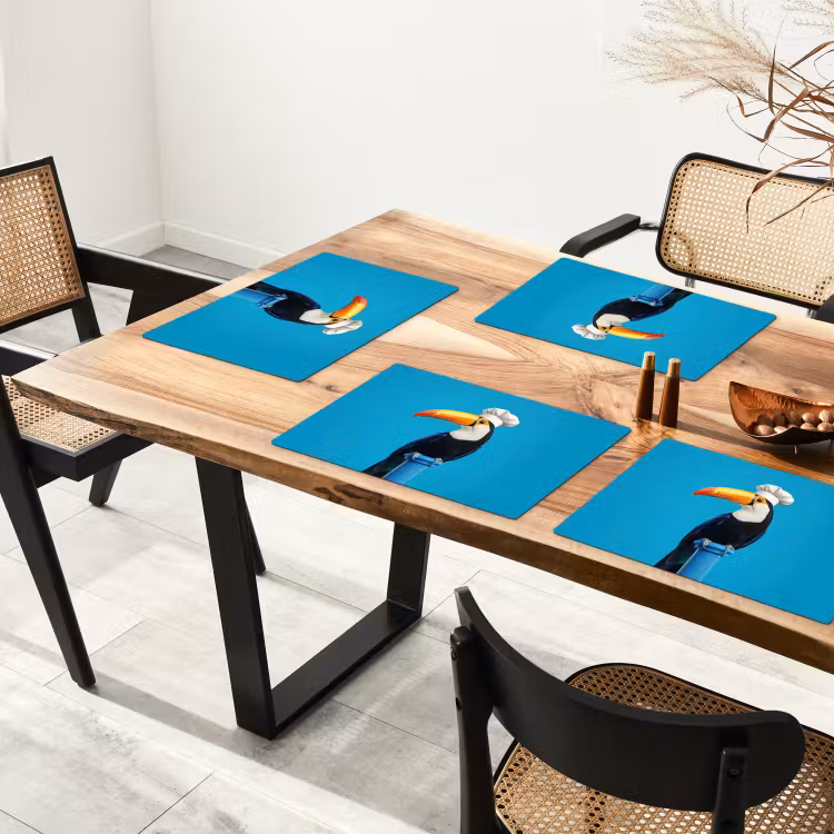 Tucan - Sokkel - Vogel - Koksmuts Placemat vinyl groot -zzsfeer4_Kitchenyeah-website