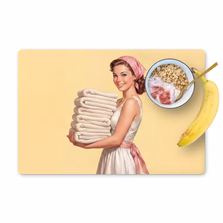Handdoeken - Vrouw - Jurk - Roze Placemat vinyl groot -zzzproduct_Kitchenyeah-website