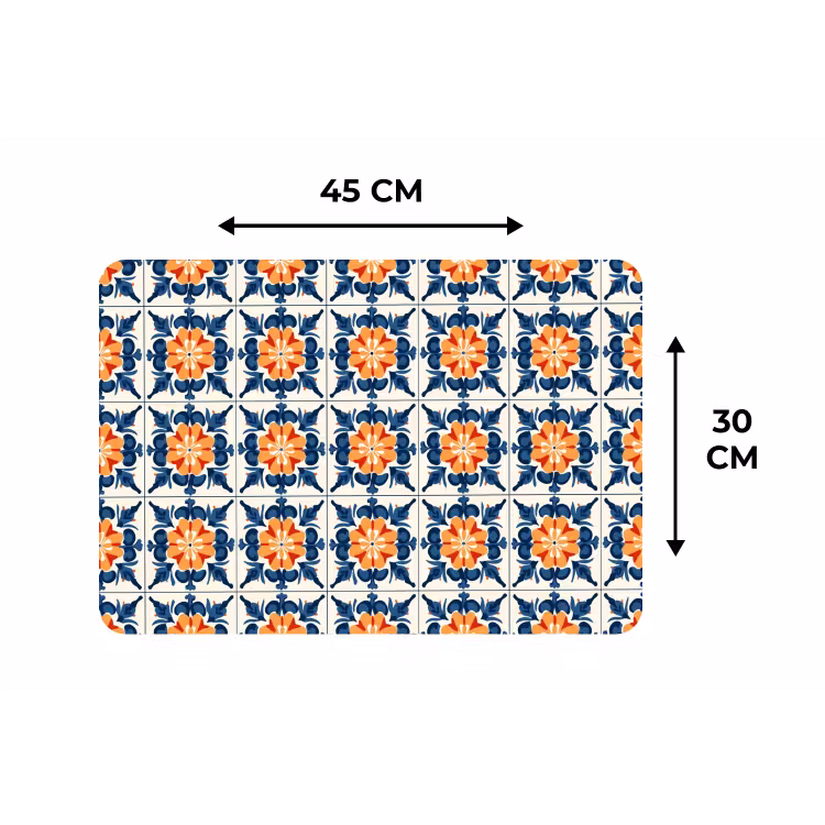 Traditioneel - Tegel - Oranje Placemat vinyl groot 368 -specs