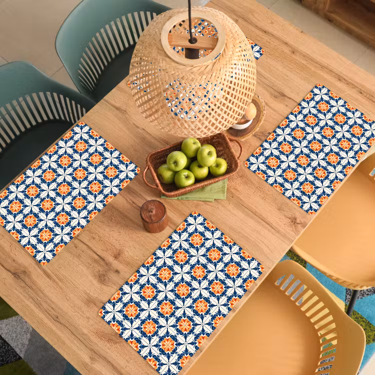Traditioneel - Tegel - Oranje Placemat vinyl groot 368 -zzsfeer5_Kitchenyeah-website