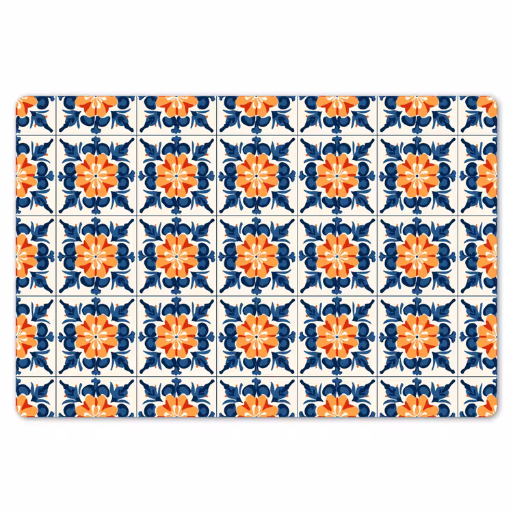 Traditioneel - Tegel - Oranje Placemat vinyl groot 368 -zzsfeer1_Kitchenyeah-website