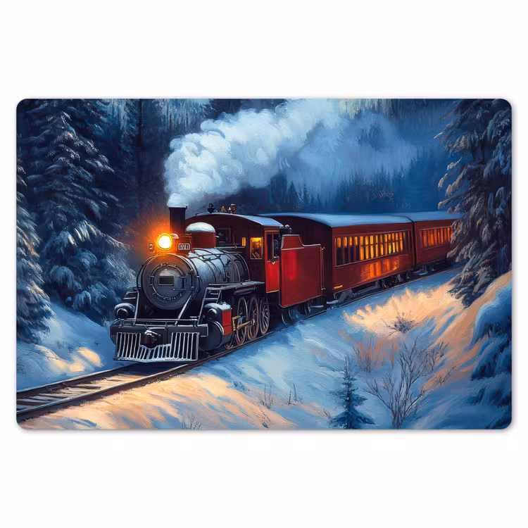 Trein - Kerst - Sneeuw - Kersttrein Placemat vinyl groot -zzsfeer1_Kitchenyeah-website