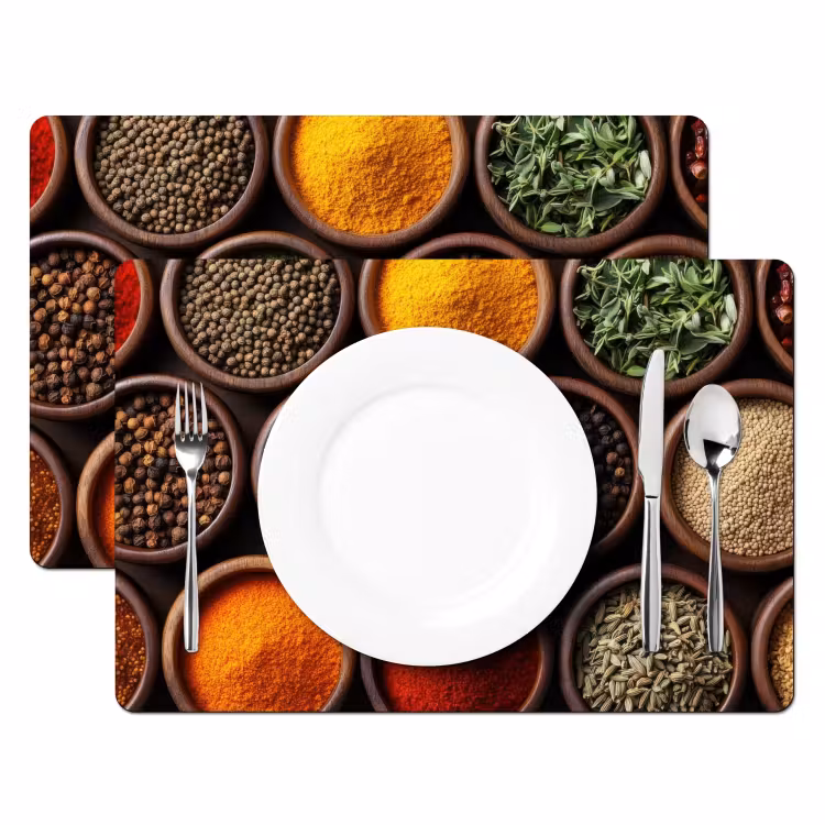 Bakjes - Hout - Kruiden - Kleurrijk Placemat vinyl groot -zzsfeer2_Kitchenyeah-website
